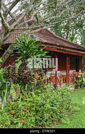 Tropischen Holzbungalow mit Garten. Stockfoto