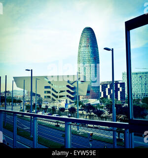 Agbar-Turm. Barcelona, Katalonien, Spanien. Stockfoto