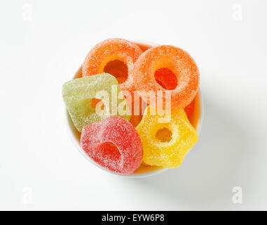 Fruchtgeschmack Gelatine Bonbons mit Zucker überzogen Stockfoto