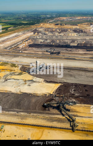 Schaufelrad Bagger, Braunkohle Bergbau, Garzweiler, in der Nähe von Jüchen, Erkelenz, Nordrhein-Westfalen, Deutschland Stockfoto