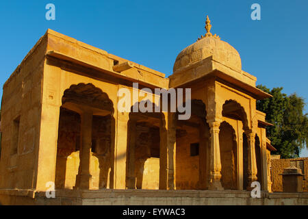 Pavillon, Gadi Sagar, Jaisalmer, Rajasthan, Indien Stockfoto