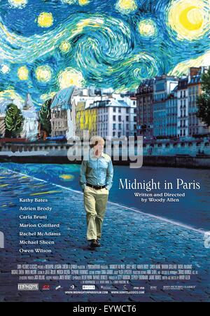 Midnight in Paris; Jahr: 2011 USA; Regie: Woody Allen; Owen Wilson; Filmplakat (USA) Stockfoto