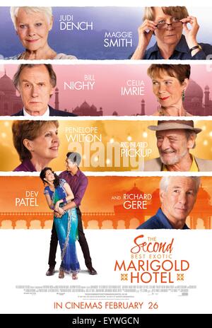 Standardausführungen zweite Best Exotic Marigold Hotel; Jahr: 2015 UK / USA; Regie: John Madden; Filmplakat (USA) Stockfoto