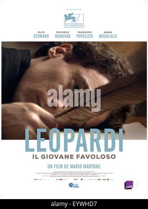 Leopardi; Il Giovane Favoloso; Jahr: 2014 Italien; Regie: Mario Martone; Elio Germano; Filmplakat (Fr) Stockfoto