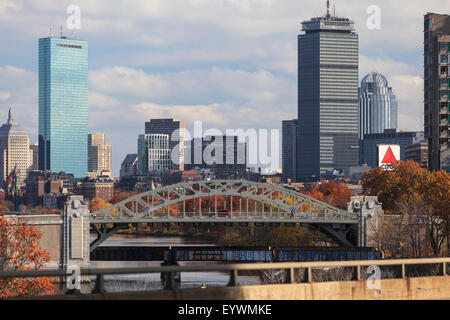 Blick auf Boston Skyline Stockfoto