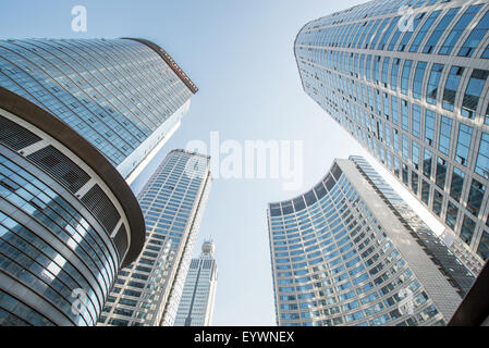 Neue Wolkenkratzer in Jianggan Bezirk von Hangzhou, Zhejiang, China, Asien Stockfoto