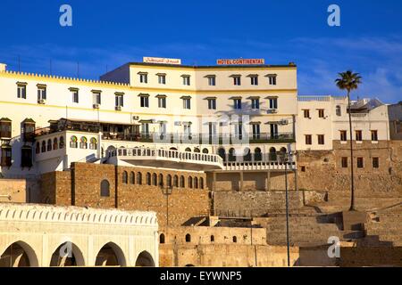 Außenseite des Hotel Continental, Tanger, Marokko, Nordafrika, Afrika Stockfoto