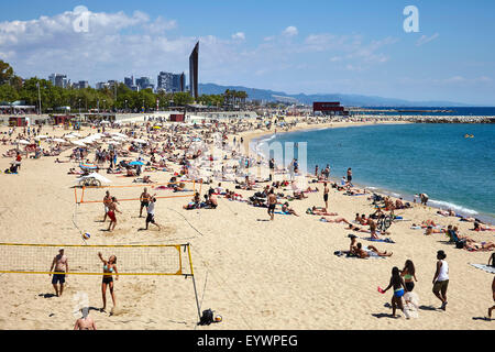 Strand von Barcelona, Barcelona, Katalonien, Spanien, Europa Stockfoto