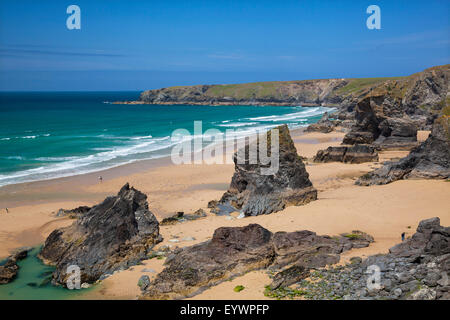 Bedruthan Steps, Newquay, Cornwall, England, Vereinigtes Königreich, Europa Stockfoto