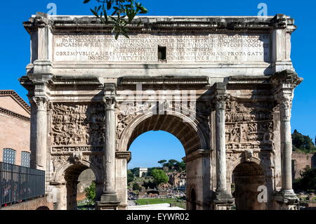 Bogen des Septimus Severus, antiken Forum Romanum, UNESCO-Weltkulturerbe, Rom, Latium, Italien, Europa Stockfoto