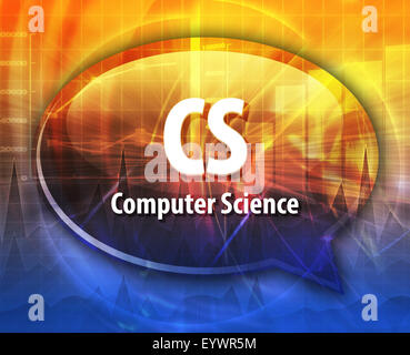 Rede-Blase Darstellung der Informationen Technologie Abkürzung Abkürzung Begriffsdefinition CS Informatik Stockfoto