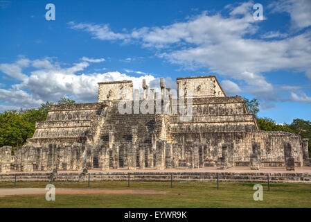 Tempel der Krieger, Chichen Itza, UNESCO World Heritage Site, Yucatan, Mexiko, Nordamerika Stockfoto