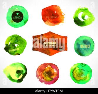 Satz von Aquarell-label Stock Vektor
