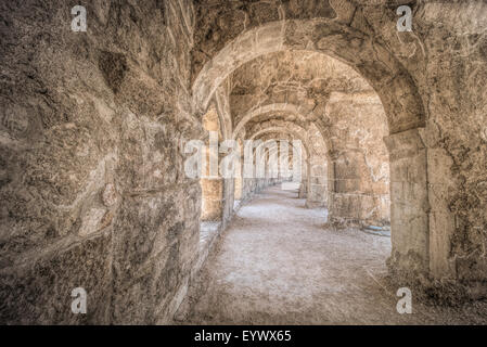 Alten Amphitheater Aspendos in Antalya, Türkei - Archäologie-Hintergrund Stockfoto