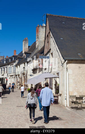 Straße von Azay-le-Rideau, Indre-et-Loire, Frankreich Stockfoto