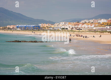 Tarifa, Provinz Cadiz, Costa De La Luz, Andalusien, Südspanien.  Playa de Los Lances vor-und Nachsaison. Stockfoto