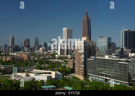 WORLD OF COCA COLA PEMBERTON PLACE SKYLINE VON DOWNTOWN ATLANTA GEORGIA VEREINIGTE STAATEN Stockfoto