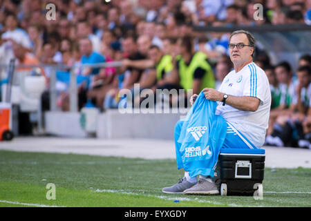 Marseille, Frankreich. 1. August 2015. Marcelo Bielsa (Marseille) Fußball: Vorsaison Freundschaftsspiel zwischen Olympique de Marseille 2-0 Juventus im Stade Vélodrome in Marseille, Frankreich. © Maurizio Borsari/AFLO/Alamy Live-Nachrichten Stockfoto