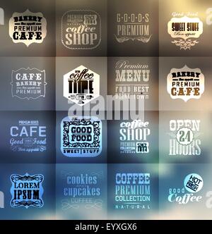 Retro-Bäckerei Etiketten und Typografie Stock Vektor