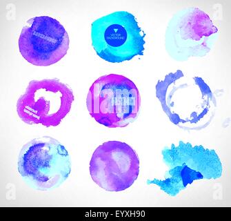 Satz von Aquarell-Label, Blase Stock Vektor