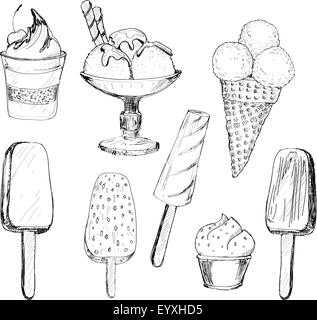 Eis. Grafischen handgezeichnete Illustrationen Stock Vektor