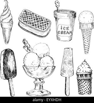 Eis. Grafischen handgezeichnete Illustrationen Stock Vektor