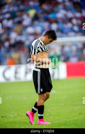 Marseille, Frankreich. 1. August 2015. Paulo Dybala (Juventus) Fußball: Vorsaison Freundschaftsspiel zwischen Olympique de Marseille 2-0 Juventus im Stade Vélodrome in Marseille, Frankreich. © Maurizio Borsari/AFLO/Alamy Live-Nachrichten Stockfoto