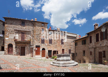 Dorf Platz, Castiglione d ' Orcia, Toskana, Provinz Siena, Italien Stockfoto