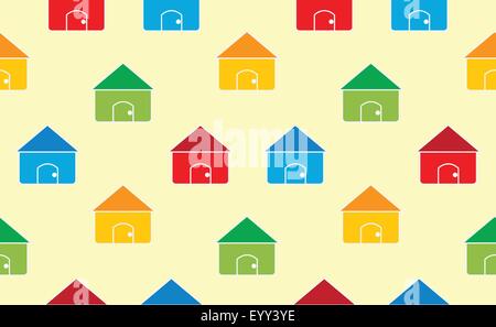 Häuser Musterdesign Hintergrund Stock Vektor