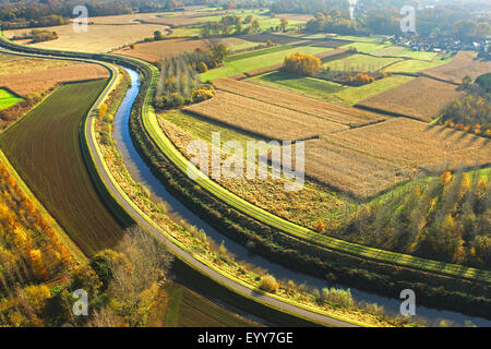 Luftbild, Fluss Demer, Belgien Stockfoto