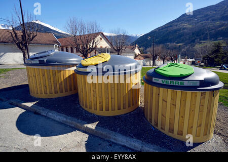 Abfallsammlung Zentrum, Frankreich, Savoyen, Bourg-Saint-Maurice Stockfoto