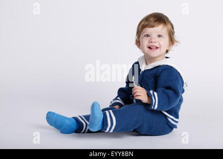 Seemann-Baby auf weißem Hintergrund Stockfoto