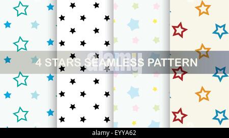 Sternen Musterdesign. Vektor-Set. Stock Vektor