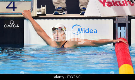 Kazan, Russland. 5. August 2015. Franziska Hentke Deutschland reagiert nach der Frauen 200m Schmetterling heizt der 16. FINA Swimming World Championships in Kasan Arena in Kasan, 5. August 2015. Foto: Martin Schutt/Dpa/Alamy Live News Stockfoto