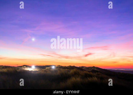 Planet Venus über Insel Juist, Deutschland, Niedersachsen, Juist Stockfoto