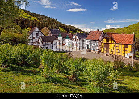 Fachwerkhäuser der Hagen Open-air Museum, Deutschland, Nordrhein-Westfalen, Ruhrgebiet, Hagen Stockfoto