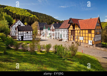 Fachwerkhäuser der Hagen Open-air Museum, Deutschland, Nordrhein-Westfalen, Ruhrgebiet, Hagen Stockfoto