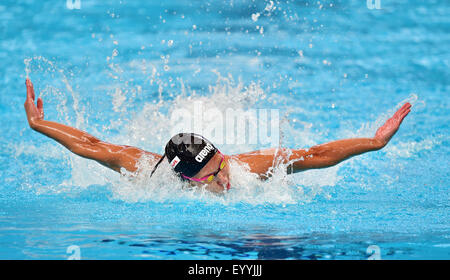 Kazan, Russland. 5. August 2015. Alexandra Wenk Deutschlands in Aktion in den gemischten 4x100m Medley Relay Heats der 16. FINA Swimming World Championships in Kasan Arena in Kasan, 5. August 2015. Foto: Martin Schutt/Dpa/Alamy Live News Stockfoto