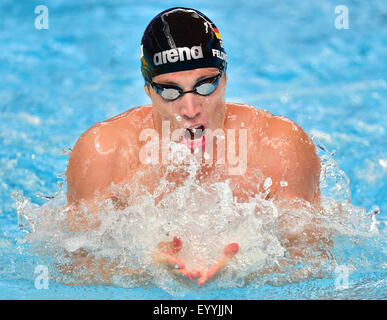 Kazan, Russland. 5. August 2015. Hendrik Feldwehr Deutschlands in Aktion in den gemischten 4x100m Medley Relay Heats der 16. FINA Swimming World Championships in Kasan Arena in Kasan, 5. August 2015. Foto: Martin Schutt/Dpa/Alamy Live News Stockfoto