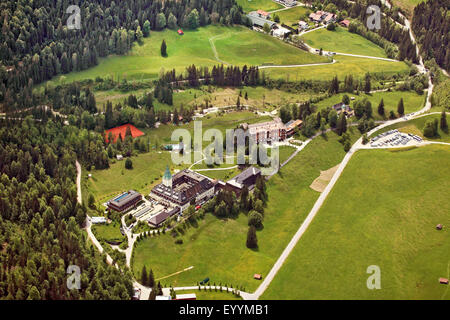 Luftaufnahme auf Schloss Elmau, 41. G7 Gipfel 2015 01.06.2015, Deutschland, Bayern, Oberbayern, Oberbayern, Klais Stockfoto