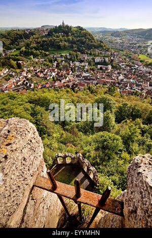 Blick vom Bilstein Turm nach Marsberg, Deutschland, Nordrhein-Westfalen, Sauerland, Marsberg Stockfoto