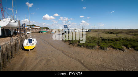 Tollesbury Saltings auf der Küste von Essex bei Ebbe Stockfoto