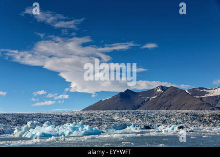 Joekulsarlon Gletschersee und Vatnajoekull Gletscher, Island, Austurland, Kalfafellsstadur Stockfoto