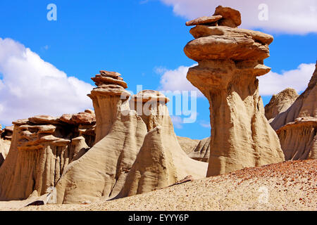 Sandstein Hoodoos von Ah-Shi-Sle-Pah Wilderness Study Area, Ah-Shi-Sle-Pah Wilderness Study Area, New Mexico, USA Stockfoto