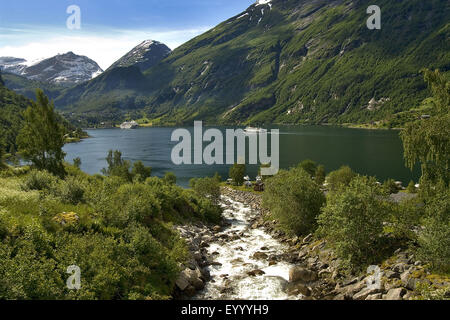 am Gejranger Fjord, Norwegen, Norwegen, Gejranger Fjord-Landschaft Stockfoto