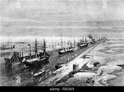 Port Said, Ägypten – 1869 – dauert 10 Jahre zu bauen, den Suez-Kanal war die Idee der Franzose Ferdinand De Lesseps, Bec Stockfoto