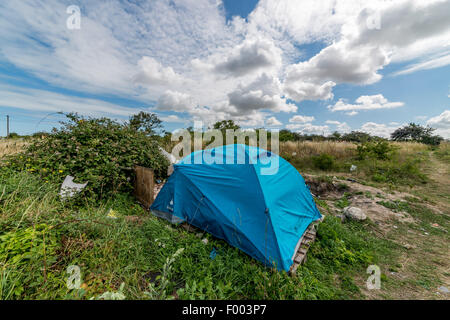 Calais Migranten Camp immer jeden Tag größer Stockfoto