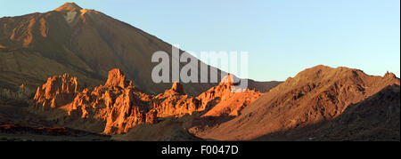 Vulkanlandschaft im Abendlicht, Kanarischen Inseln, Teneriffa, Teide-Nationalpark Stockfoto