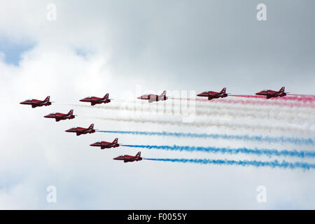 Die Red Arrows Dispay Team Silverstone British GP F1 Juli 2016 Stockfoto