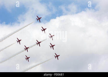 Die Red Arrows Dispay Team Silverstone British GP F1 Juli 2016 Stockfoto